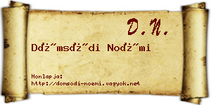 Dömsödi Noémi névjegykártya